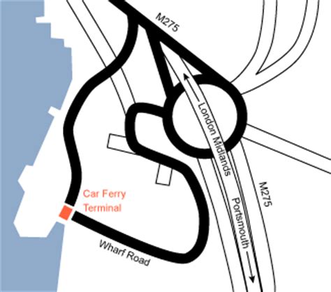 map of portsmouth ferry terminal.